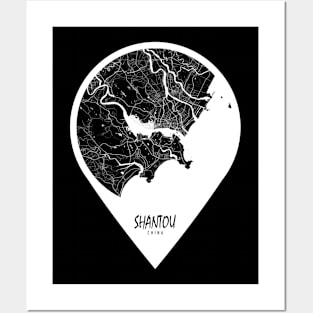 Shantou, Guangdong, China City Map - Travel Pin Posters and Art